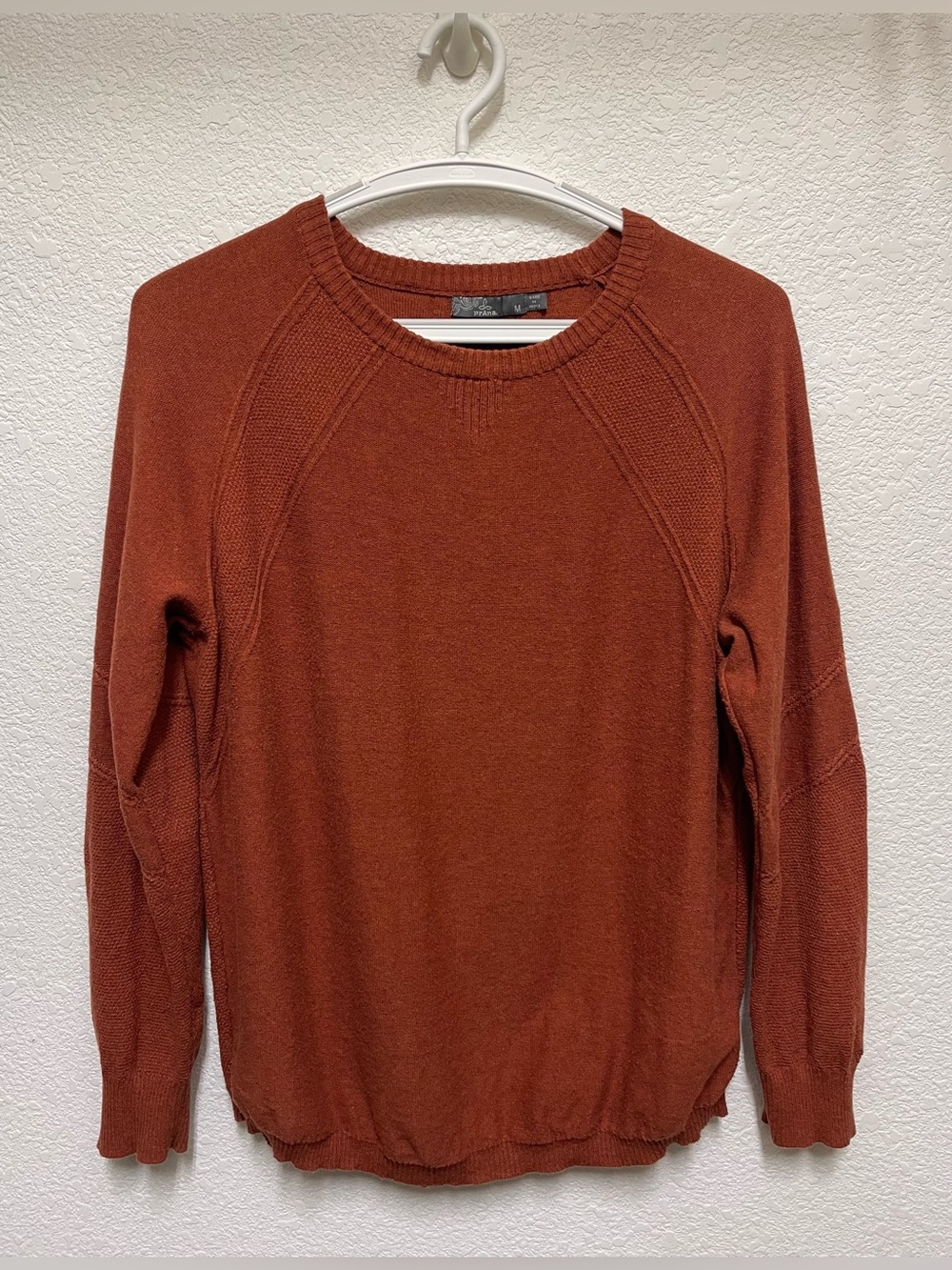 PRANA Avita Rust Orange Cotton Knit Long Sleeves Pullover Women’s Size M